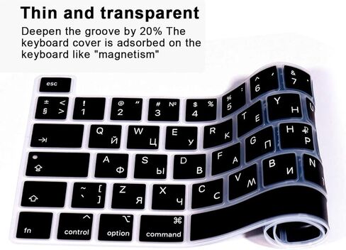 Arabic Language Silicone Keyboard Cover Skin for MacBook Pro 16 inch A2141 2019+,for MacBook Pro 13 with Magic Keyboard &for MacBook Pro M1 Chip A2338/A2251/A2289 2020+ EU Version in Kuwait