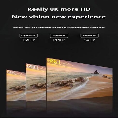 8K HDMI Cable 48Gbps 10FT/3M, Certified Ultra High Speed HDMI Cable Braided Cord-4K@120Hz 8K@60Hz, DTS:X, HDCP 2.2 & 2.3, HDR 10 Compatible with Roku TV/PS5/HDTV/Blu-ray in Saudi Arabia