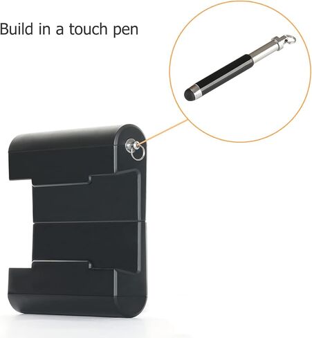 حامل جدار المطبخ TFY Universal للأجهزة اللوحية وأجهزة القراءة الإلكترونية والهواتف الذكية - متوافق مع iPad وSamsung وHuawei - يتضمن قلم ستايلس (أسود) in Kuwait