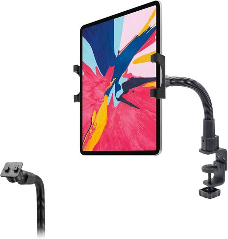 حامل مشبك TAI-G معدني قوي قابل للدوران 360 درجة من ChargerCity متوافق مع iPad Air Mini Pro 8 9.7 10.5 11 13 بوصة لشاشة الكمبيوتر اللوحي للطاولة والمكتب والقطب والميكروفون وحامل الموسيقى وعربة الجولف in Kuwait