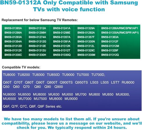 جهاز التحكم عن بعد الصوتي البديل لجهاز التحكم عن بعد من Samsung-TV، متوافق مع جميع أجهزة تلفزيون Samsung مع وظيفة الصوت الذكية - LED QLED UHD SUHD HDR LCD إطار منحني بالطاقة الشمسية HDTV 4K 8K 3D تلفزيونات ذكية ثلاثية الأبعاد in Kuwait