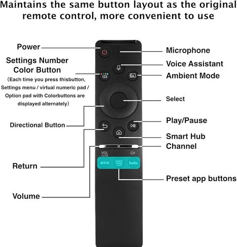جهاز التحكم عن بعد الصوتي البديل لجهاز التحكم عن بعد من Samsung-TV، متوافق مع جميع أجهزة تلفزيون Samsung مع وظيفة الصوت الذكية - LED QLED UHD SUHD HDR LCD إطار منحني بالطاقة الشمسية HDTV 4K 8K 3D تلفزيونات ذكية ثلاثية الأبعاد in Kuwait