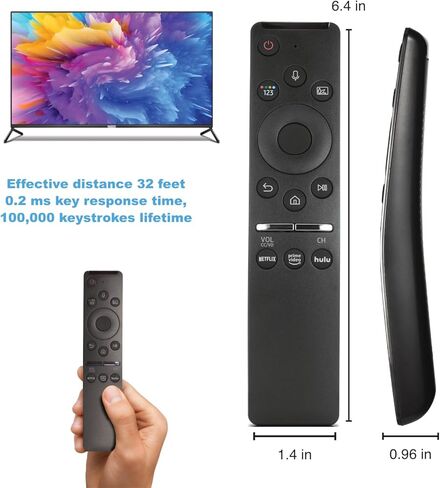 جهاز التحكم عن بعد الصوتي البديل لجهاز التحكم عن بعد من Samsung-TV، متوافق مع جميع أجهزة تلفزيون Samsung مع وظيفة الصوت الذكية - LED QLED UHD SUHD HDR LCD إطار منحني بالطاقة الشمسية HDTV 4K 8K 3D تلفزيونات ذكية ثلاثية الأبعاد in Kuwait