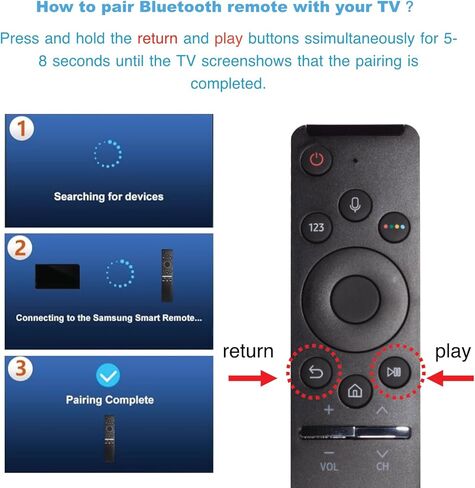 جهاز التحكم عن بعد الصوتي البديل لجهاز التحكم عن بعد من Samsung-TV، متوافق مع جميع أجهزة تلفزيون Samsung مع وظيفة الصوت الذكية - LED QLED UHD SUHD HDR LCD إطار منحني بالطاقة الشمسية HDTV 4K 8K 3D تلفزيونات ذكية ثلاثية الأبعاد in Kuwait