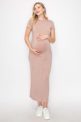 My Bump Women's Pregnancy Cap Sleeve Casual Comfortable Long Maternity Dress in Saudi Arabia