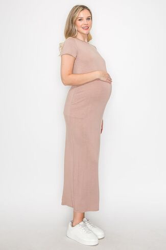 My Bump Women's Pregnancy Cap Sleeve Casual Comfortable Long Maternity Dress in Saudi Arabia