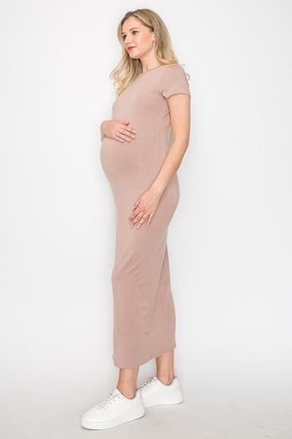 My Bump Women's Pregnancy Cap Sleeve Casual Comfortable Long Maternity Dress in Saudi Arabia