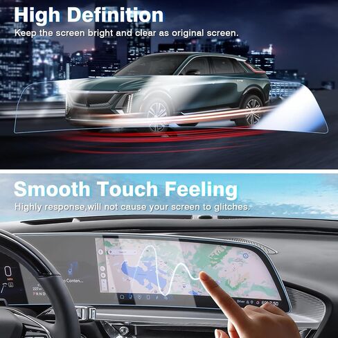 واقي شاشة Karltys لـ 2023-2025 Cadillac Lyriq، 2024 2025 XT4 & 2025 CT5 شاشة لمس 33 بوصة، واقي شاشة زجاجي مقوى مضاد للوهج مضاد لبصمات الأصابع لملحقات Cadillac Lyriq in Kuwait
