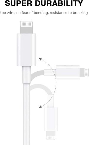 كابل RUXIN USB-C إلى Lightning بطول 3.3 أقدام، [معتمد من MFi] كابل شحن سريع 18 وات PD متوافق مع iPhone 12/12pro/11/11 Pro/X/XS/XR/SE/8 Plus/AirPods Pro/iPad، أبيض in Saudi Arabia