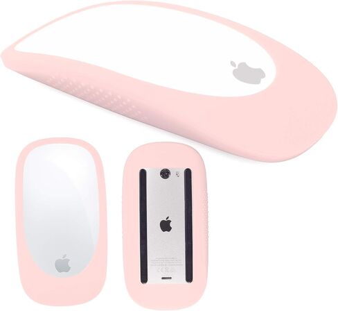 غطاء سيليكون للفأرة السحرية 1/2 حافظة سيليكون واقية متوافقة مع غطاء Apple Magic Mouse فائق النحافة مضاد للانزلاق (وردي) in Kuwait