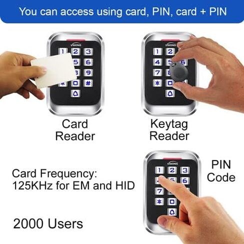Visionis FPC-5632 One Door Access Control Out Swinging Door 1200lbs Maglock + Outdoor Metal Touch Keypad/Reader Standalone + Mini Controller + Wiegand 26, No Software, EM Card + Wireless Receiver Kit in Saudi Arabia