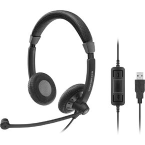 Sennheiser SC 70 USB MS (506502) - Double-Sided Business Headset | For Skype for Business | with HD Sound, Noise-Cancelling Microphone, & USB Connector (Black)