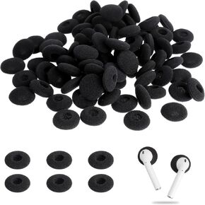 100PCS Foam Earphone Earbud, Soft Earphone Ear Buds Tips Earbud Noise Isolation Cover Caps Replacement Sponge Covers for Earphone Diameter 18MM (Black)