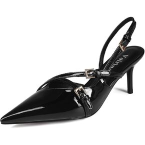 Slingback هريرة الكعوب أشار تو مشبك الأشرطة Stiletto صنادل عالية الكعب مضخة للنساء حفلة موسيقية فستان الحفلات