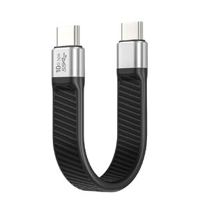 Short USB C to USB C Cable, USB 3.2 Gen 2 Type C Cable 10Gbps Data Transfer 100W PD Fast Charge Cable FPC Design, 4K@60Hz Video Output, Thunderbolt 3 Compatible for MacBook Pro, iPad Pro