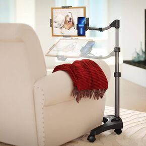 LEVO G2 V16 Mobile Laptop Stand Desk Rolling Cart with Phone Holder and Mouse Tray