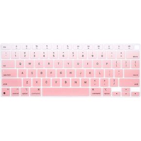 HRH Ultra Thin Silicone Keyboard Cover Skin for MacBook Air 13.3" 13 inch 2020 with M1 Processor (Model A2337) Touch ID Accessories Protector-Ombre Blue