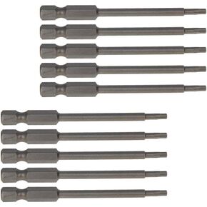 Utoolmart Torx Screwdriver Bits, 1/4 Inch Hex Shank Screwdriver Bits, T8 Magnetic Security Tamper Proof Bit, S2 Steel Torx Head Screw Driver Bit, 75mm Length, for Repair Work, 10 Pcs