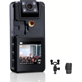 59GB Body Camera, 3000mAh Body Cam with IR Night Vision, 1296P Camcorder Ideal for Civilians Hikers Cyclists