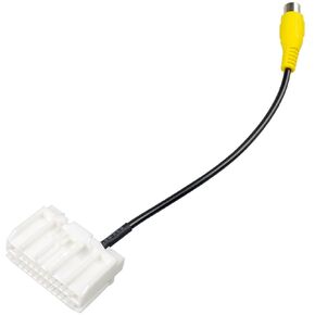 Radio Rear Camera RCA Adapter Replacement for Jeep Chrysler Dodge Factory Stereo Backup Camera RCA Video Input Cable, 22Pin OEM Car Radio Reverse Camera RCA Connector Wire Harness