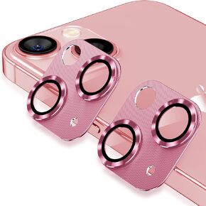 Korecase [2 Pack] Designed for iPhone 13 / iPhone 13 Mini Camera Lens Protector Tempered Glass Lens Film, 3D 9H Hardness Aluminum Metal Camera Cover,Strong Stickiness Case Friendly,Midnight Black