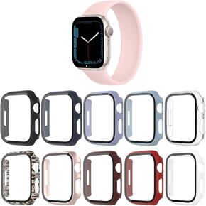 10 Pack case for Apple Watch Series 3 Series 2 38mm Screen Protector with Tempered Glass, Hard PC HD Full Cover Protective iwatch.