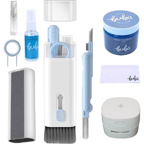 BUBA Multi-Device Cleaning Kit - 7in1 Cleaner, Desktop Vacuum, Magic Gel - Keep all Electronics Clean! for AirPods, Laptops, Screens and More. USB-Charged for Home/School/Office (BUNDLE PACK). (Blue)