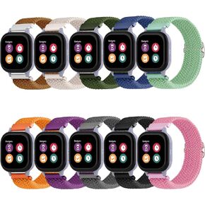 10 Pack Compatible for Gizmo Watch 3 2 1/Gabb Watch 3 2 1/SyncUP Kids Nylon Watch Band - Slider Buckle Braided Breathable Stretchy Strap Wristbands for Boys and Girls
