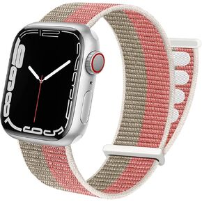 Nylon Sport Loop Band Compatible with Apple Watch Band 38mm 40mm 41mm 42mm 44mm 45mm iWatch Series 7 6 5 SE 4 3 2 1 Strap Nylon Weave Women Men Stretchy Braided Replace Wristband Breathable