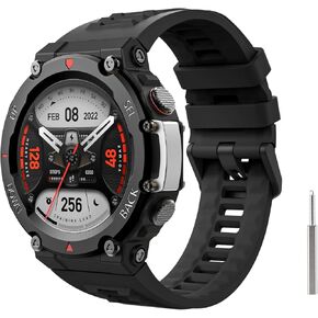 MoKo Watch Strap Compatible with Amazfit T-Rex 2, Women Men Watch Band Soft Silicone Replacement Wristband for T-Rex 2