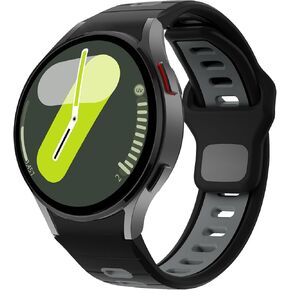 No Gap Bands Compatible with Samsung Galaxy Watch 7/6/5/4 Band 40mm 44mm/ Watch 6 Classic 47mm 43mm/Galaxy Watch 5 Pro 45mm/4 Classic 46mm 42mm, 20mm Rugged Soft Silicone Sport Bands for Women Men
