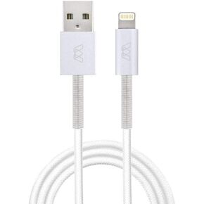 رؤوس كابل MOS Spring Lightning من الألومنيوم، تخفيف الزنبرك، أبيض، 1 قدم in Kuwait