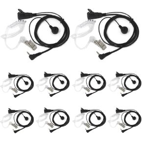 (10-Pack) 1 Pin 2.5MM Microphone Transparent Acoustic Tube Earphone for Motorola T200 T260 T460 T600 MH230R MR350R MC220R MD200TPR MS350R MT352R Two Way Radio Walkie Talkie