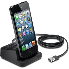 Kensington K39765AM AbsolutePower Charge and Sync Stand with Lightning Dock Connector for iPhone 5 - Retail Packaging - Black