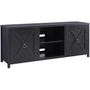 Henn&Hart Rectangular TV Stand with Crystal Fireplace for TV's up to 65" in Alder Brown, Electric Fireplace TV Stands for the Living Room