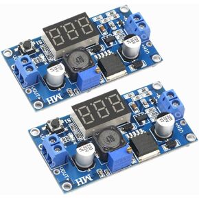 2 Pack LM2596 Buck Converter, Switching Regulator Module DC to DC Voltage Step Down Synchronous Adjustable 36V 24V to 12V 5V DIY LM2596S Power Supply Stabilizer Circuit with LED Display