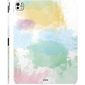 Glossy Glitter Skin Compatible with Apple iPad Pro 13 (M4) 2024 - Watercolor White - Premium 3M Vinyl Protective Decal Cover - Easy to Apply | Crafted in The USA by MightySkins