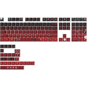XVX Keycaps - Dye Sub PBT Keycaps, Heartbreak Custom Keycaps 131 Keys,Keycaps 60 75 100 Percent, Cherry Profile Keycaps, 61/64/68/84/87/100/104/108 Mechanical Keyboard Keycaps Set, Black and Red