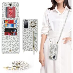 Samsung Galaxy S20 FE Phone Case with Card Holder for Women, Phone Case Galaxy S20 FE Wallet with Strap Credit Card Slots Crossbody with Kickstand Zipper Case for S20 FE - Red Wine