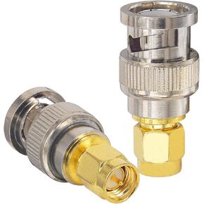 Boobrie 2PCS SMA Male to BNC Male RF Coax Adapter SMA to BNC Connector BNC Male to SMA Male Antenna Adapter Coax Jack Connector for SDR Ham Radio Baofeng Two Way Handheld Radio