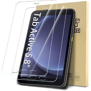 واقي شاشة مكون من عبوتين متوافق مع هاتف Samsung Galaxy Tab Active5 8 بوصة، طبقة شفافة من الزجاج المقسى، مضادة للخدش، صلابة 9H، سهلة التركيب in Kuwait