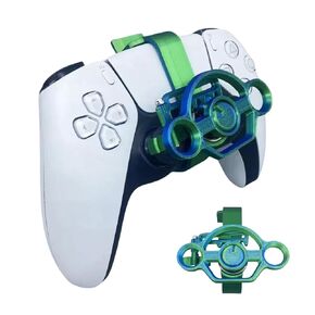 CHOWONE Mini Steering Wheel for PS5 Racing Game Controller Remote Control Accessory for PS5 Car Racing Simulator Steering Wheel Attachment (Bluish Green)