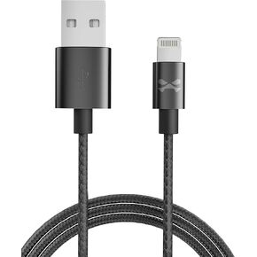 Ghostek NRGline 3FT Lightning Cable MFI Certified Charger Durable Nylon Braided – Black