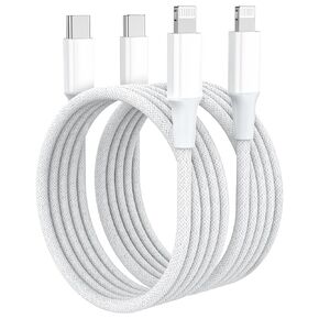 iPhone Charger USB C to Lightning Cable MFi Certified, 2Pack 3FT Fast Charger Cable Syncing Cord Nylon Braided Compatible with iPhone 14/Pro Max/Plus/13/12/mini/11 Pro/X/XR/XS Max/8/8 Plus/SE and More