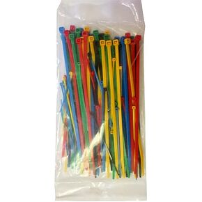 Kable Kontrol Multi Color Zip Ties - 4" and 8" Inch Long (50 Pcs of each size) Total 100 Pcs/Pack - (Blue, Green, Red, Yellow, Black) - Colored Nylon - Multi-purpose - Wire Identification Solution