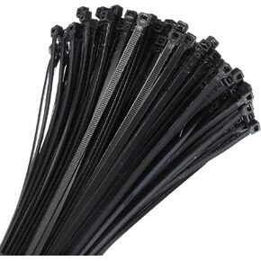 MECCANIXITY 200pcs 18 Inch 40 Lbs Cable Zip Ties Self-Locking Extra Long Nylon Cable Tie Wraps 3/16" for Cord Management, Black