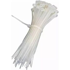 12-375 12inch 100 Pcs Indoor and Outdoor 50 Lbs Tensile Strength UV Resistant Cable Zip Tie, White