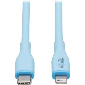 Tripp Lite Safe-IT USB-C to Lightning Charge Cable for iPhone & iPad, Male-to-Male Cable, MFi Certified, Light Blue, 6 Feet / 1.8 Meters, 2-Year Warranty (M102AB-006-S-LB)