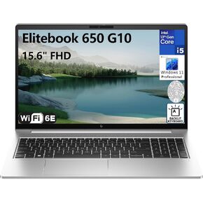 HP Elitebook 650 G10 15.6" FHD Business Laptop Computer, 13th Gen Intel 10-Core i5-1335U (Beat i7-1270P), 16GB DDR4 RAM, 512GB PCIe SSD, WiFi6E, Backlit KB, Fingerprint Reader, Windows 11 Pro, Tilsiy