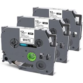 Compatible Label Tape Replacement for Brother TZe-231 12mm 0.47 Laminated White TZe TZ Tape Work with Brother P Touch Label Maker Machine, PT-D600 PT-D210 PTH110 PTD400AD PTD400, 3-Pack